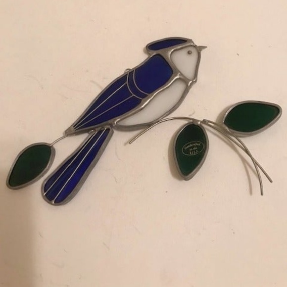 Trio of Birds Handmade Fused Glass Suncatcher